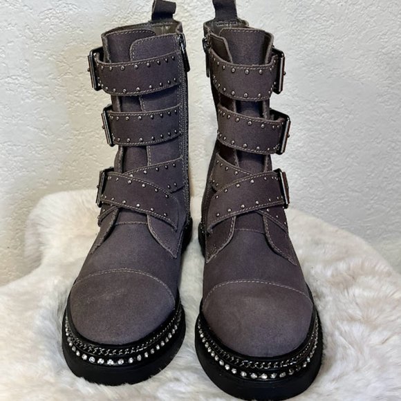 Vince Camuto Bobette 3strap Grey Suede 